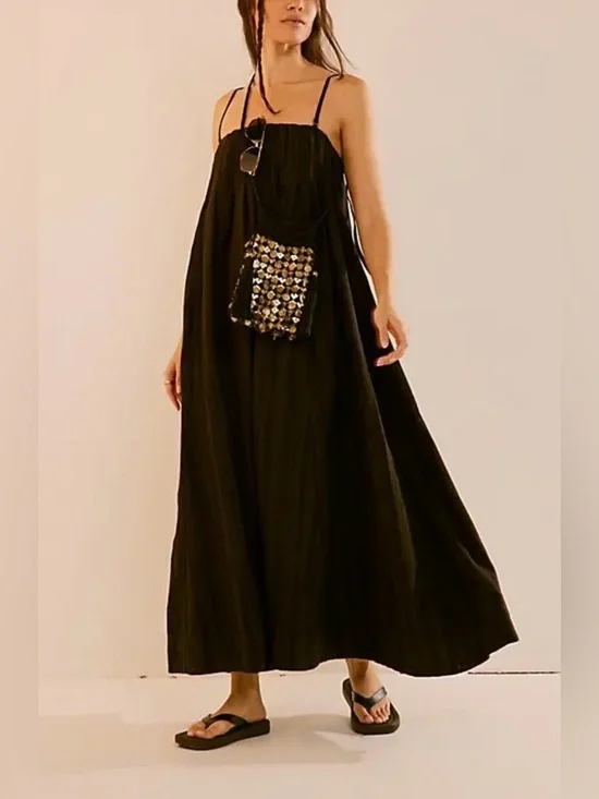 Free People All for Sun Maxi Dress in Black - Picture 2 of 16